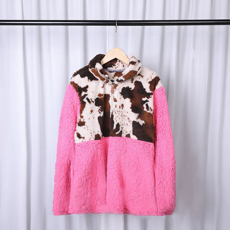 Cow Pattern Parent-child Snowflake Jacket