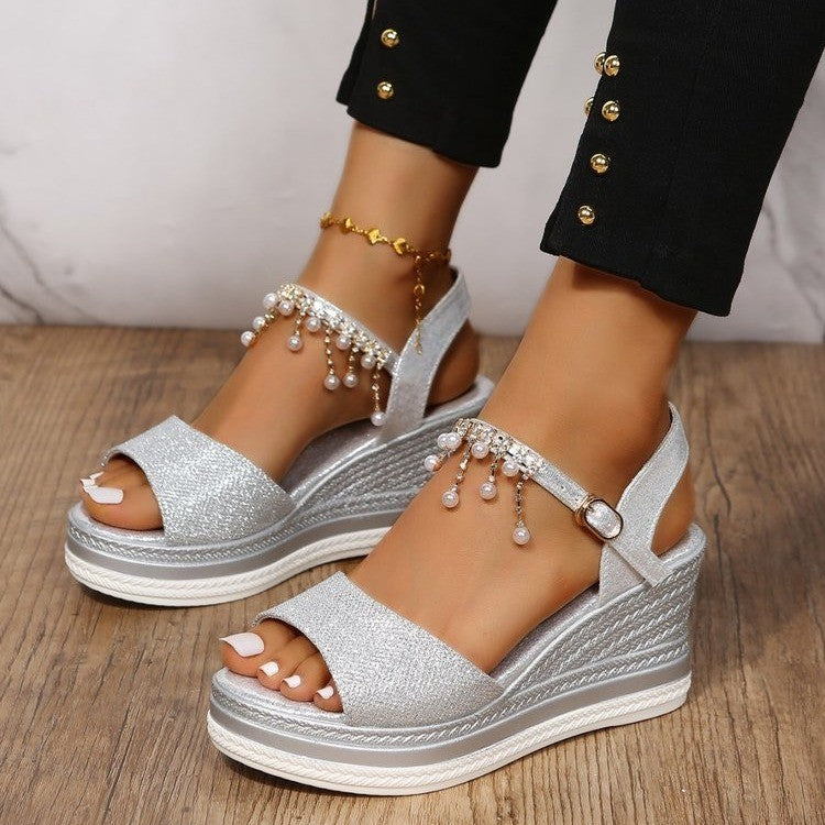 Women's Wedge Beaded Sandals