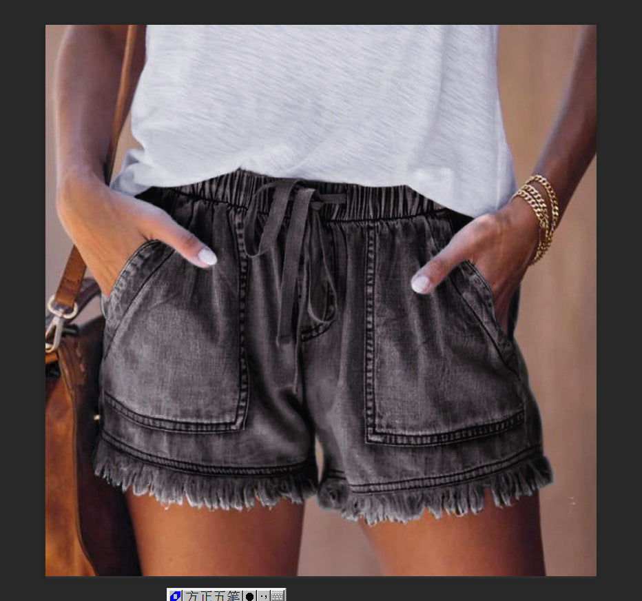 Pocket Frayed Tencel Shorts