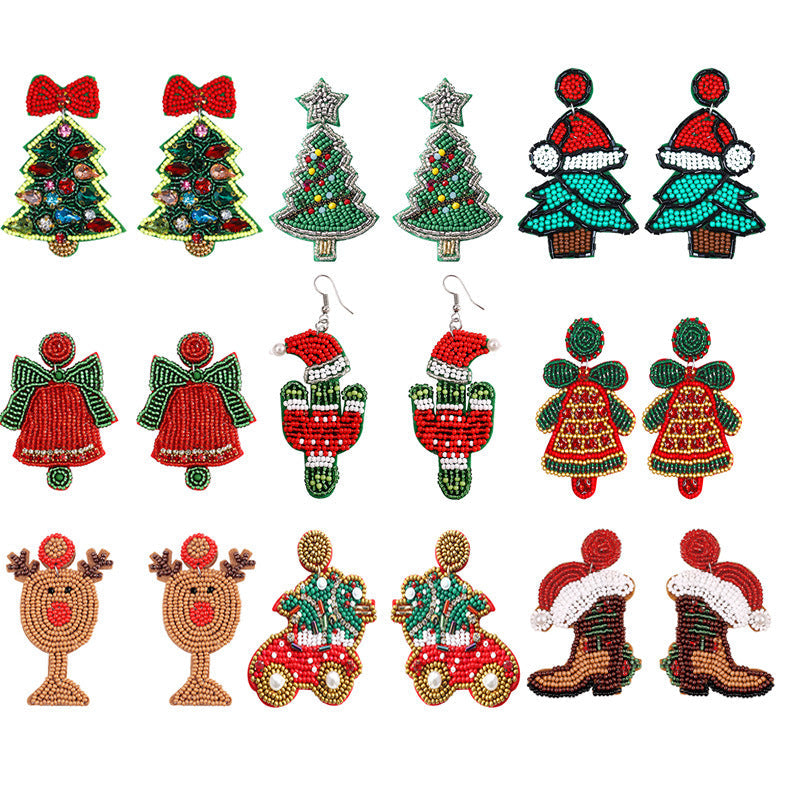 Christmas Handmade Bead Earrings