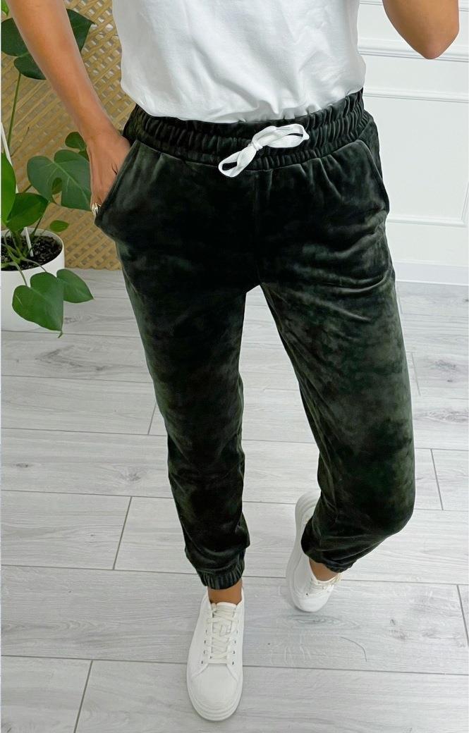 Drawstring Velvet Jogger Pants