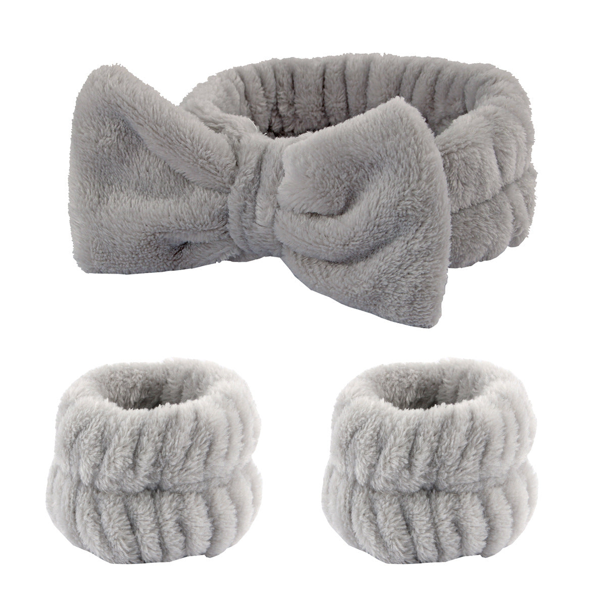 Cute Flannel Bow Headband Set