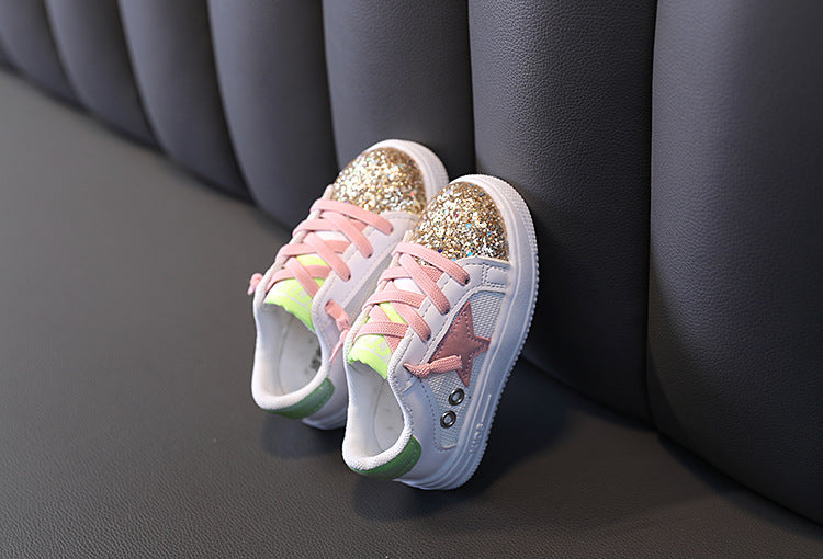 Fashion Sequins Kids Shoes-Pink