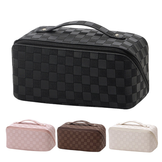 Checkered Multifunctional Cosmetic Bag