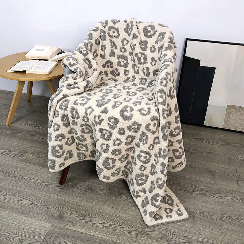 Half Fleece Leopard Blanket