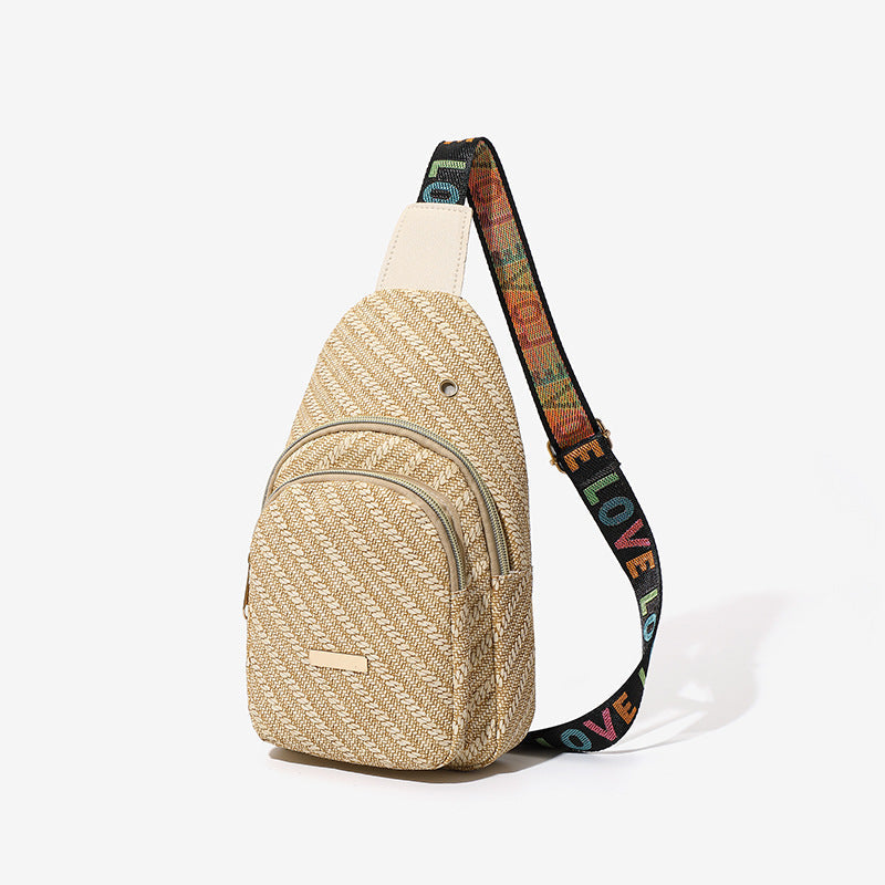 Colorful Alphabet Woven Travel Chest Bag