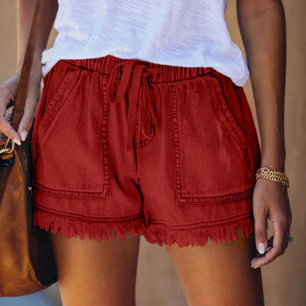 Pocket Frayed Tencel Shorts