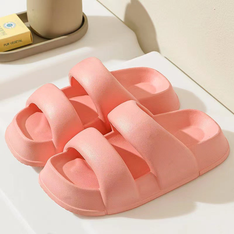 Dual Bands Thick Sole EVA Slippers