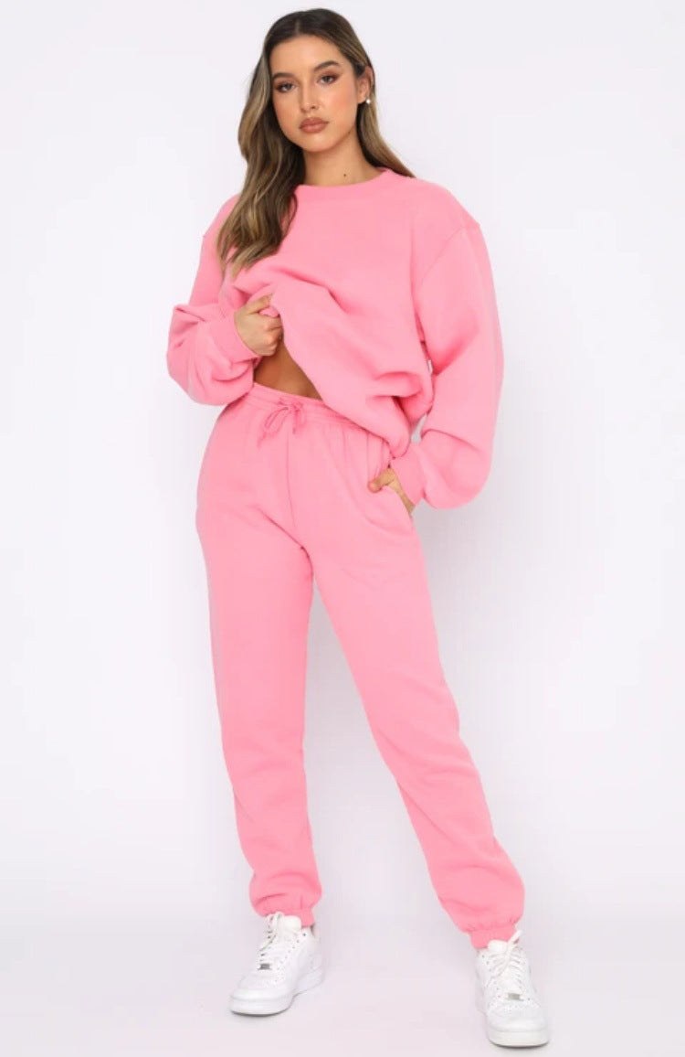 Round Neck Sweatshirt + Pants Suit