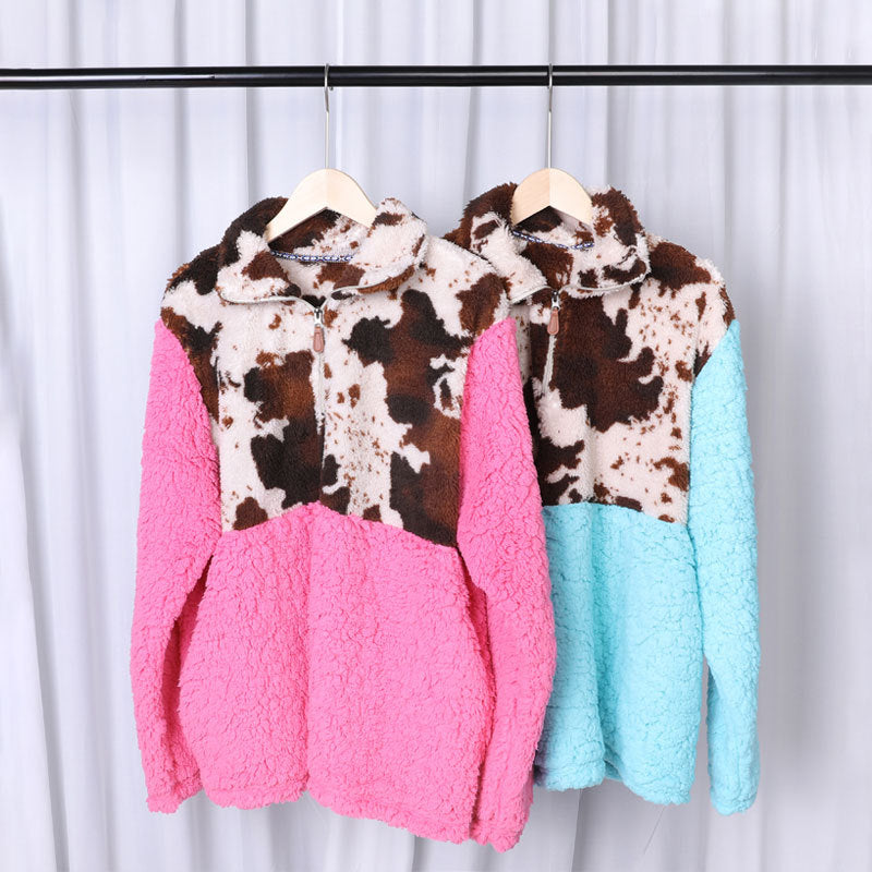 Cow Pattern Parent-child Snowflake Jacket