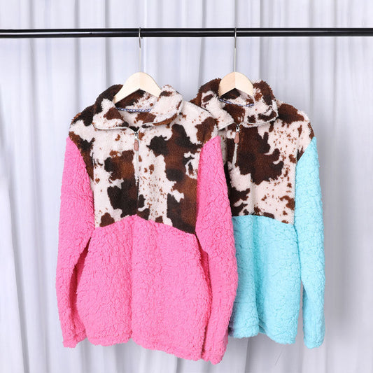 Cow Pattern Parent-child Snowflake Jacket