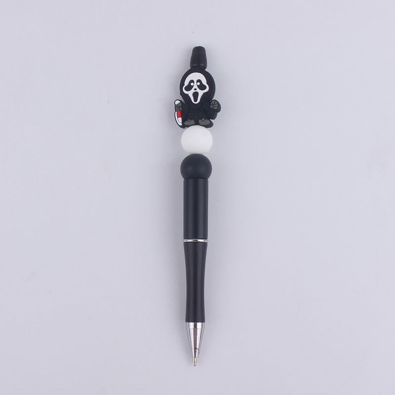 Halloween Pumpkin Spider Silicone Beaded Pen(MOQ:3)