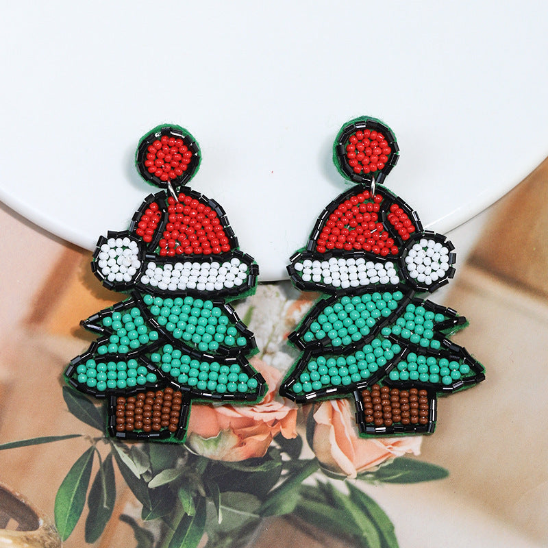 Christmas Handmade Bead Earrings