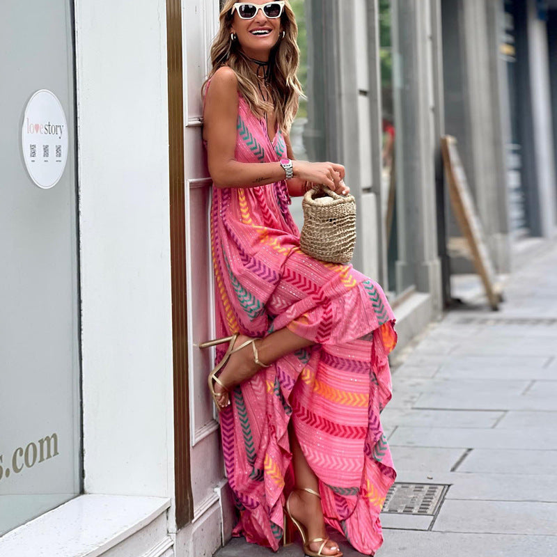 Boho V-neck Maxi Dress