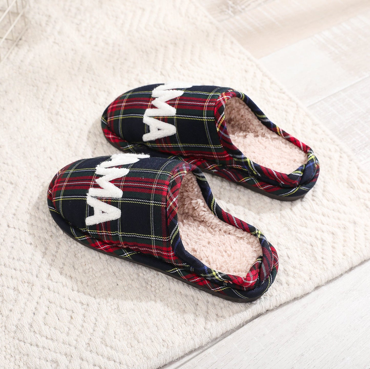 Checkered Cotton Slippers