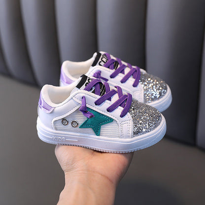 Fashion Sequins Kids Shoes-Purple