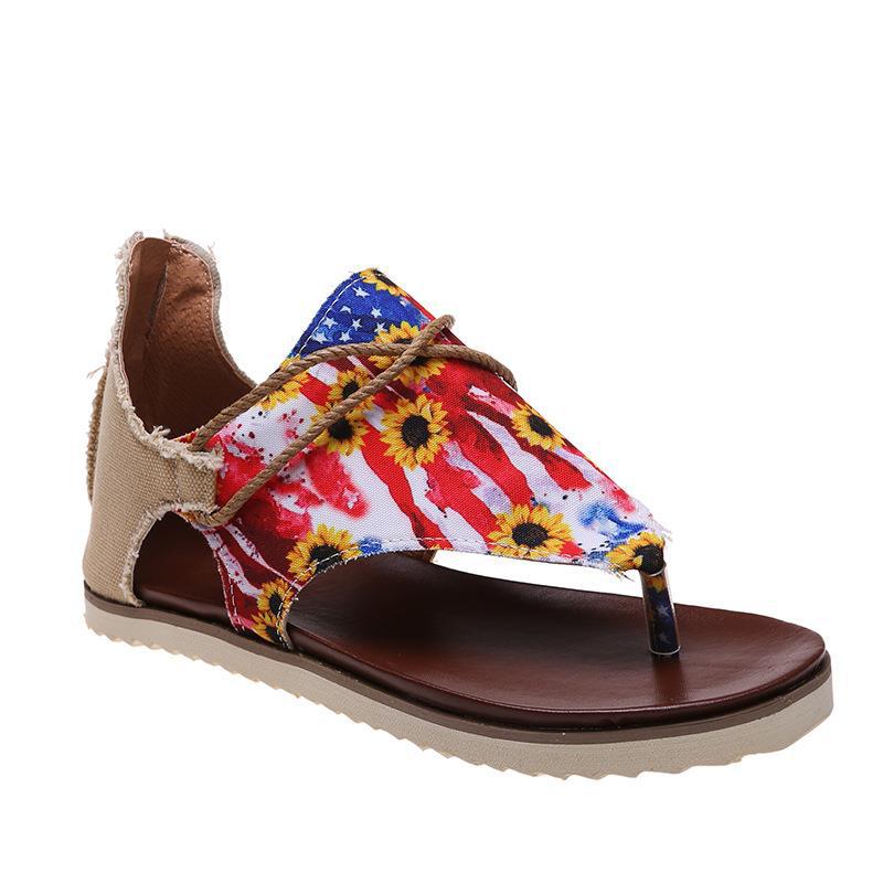 New Breathable Print Flip Sandals