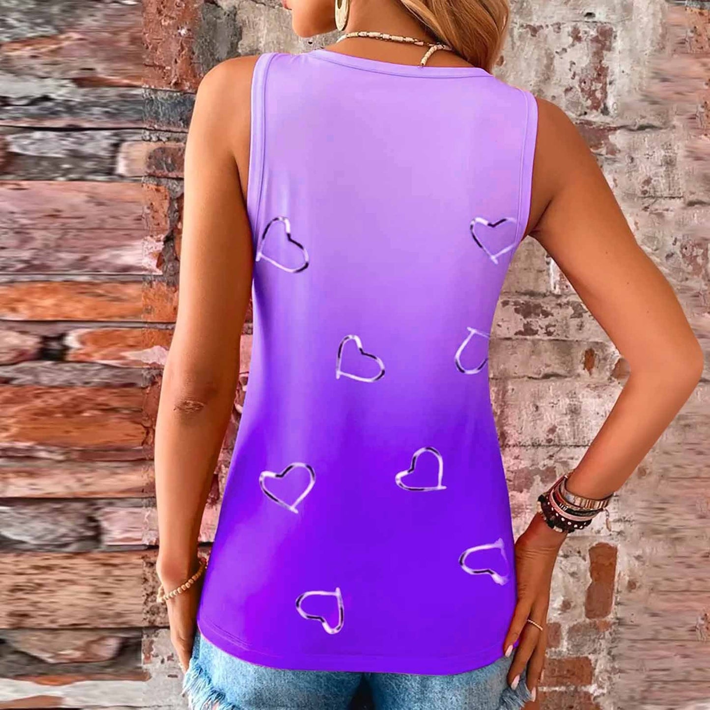 Heart Gradient V-neck vest