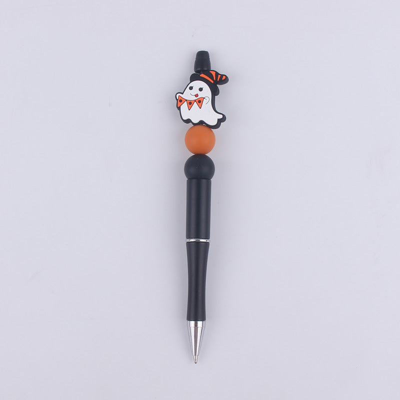 Halloween Pumpkin Spider Silicone Beaded Pen(MOQ:3)