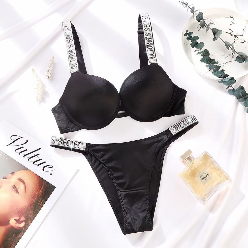 Rhinestone Strap Underwear + Panty Set