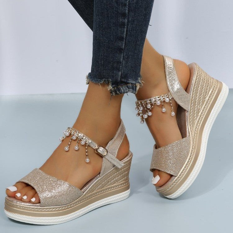 Women's Wedge Beaded Sandals