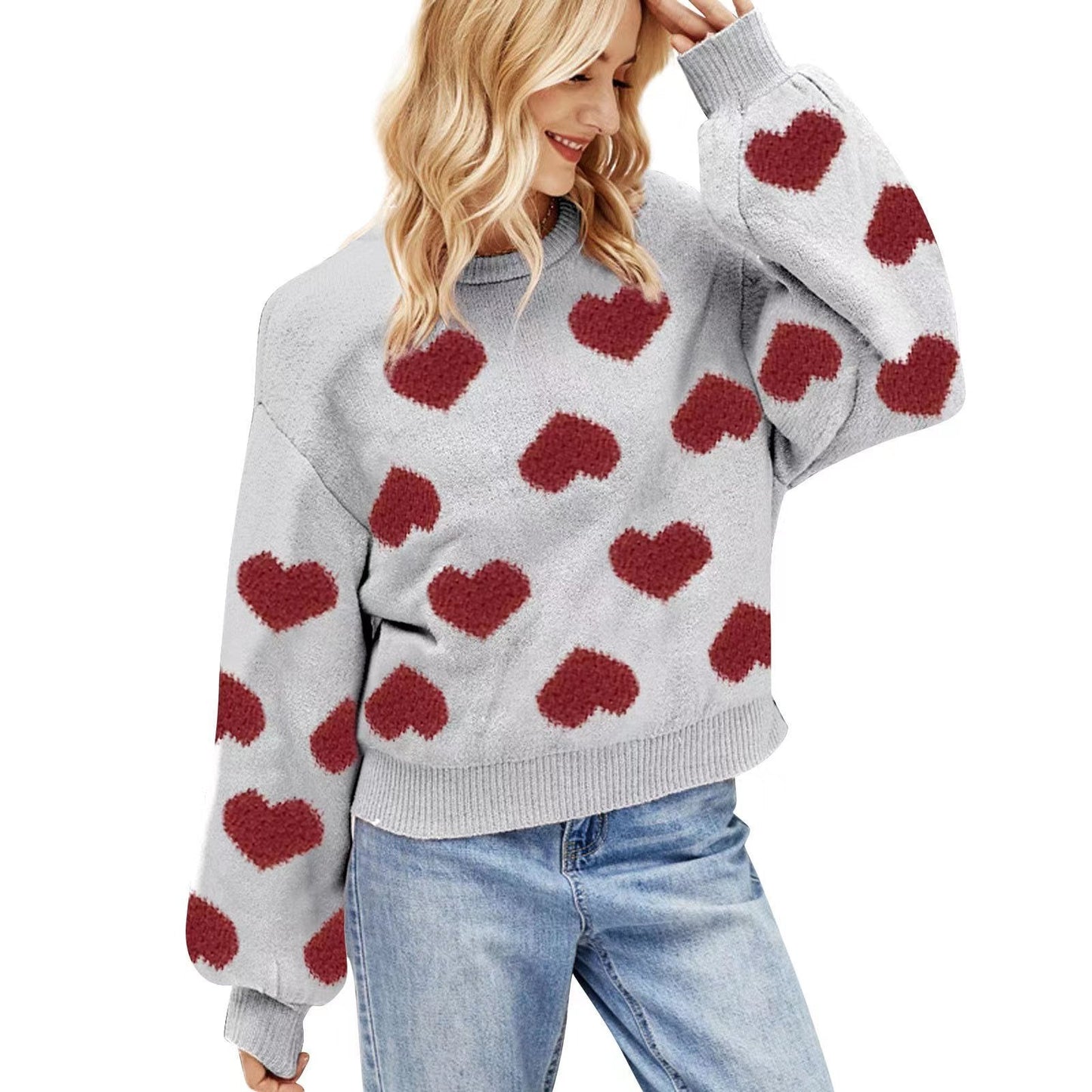 Valentine Heart Wool Knitted Sweater