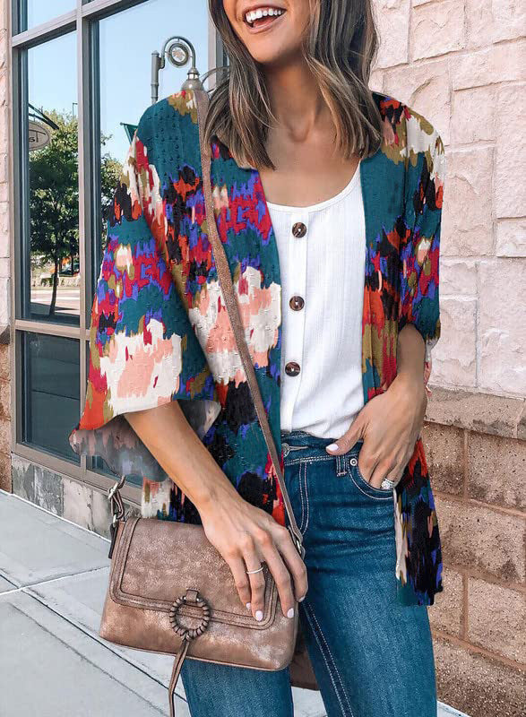 Printed Ice Silk  Cardigan