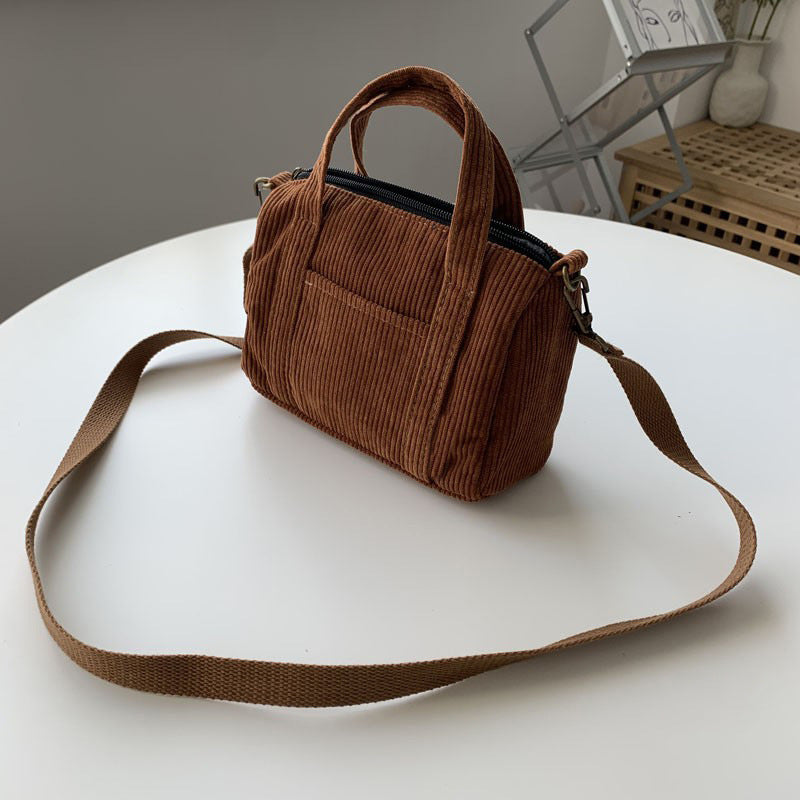 Retro Corduroy Crossbody Bag