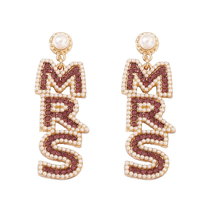 MRS Studded Dangle Earrings