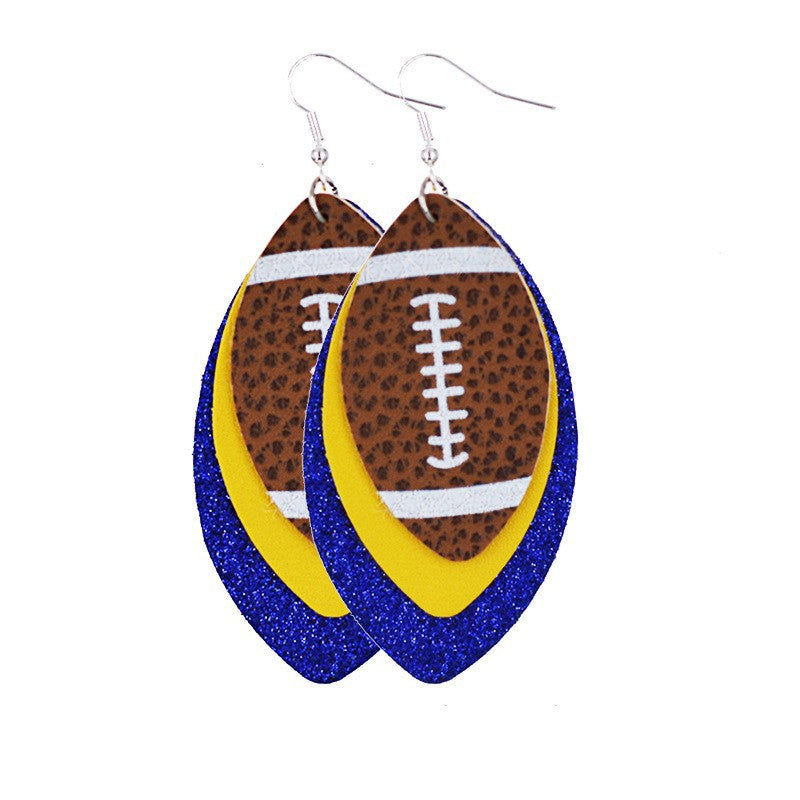 Layered Rugby Drop Earrings