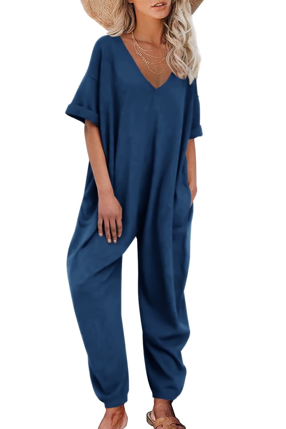 WOMEN'S SOLID COLOR ULTRA-LOOSE JUMPSUIT OVERALLS