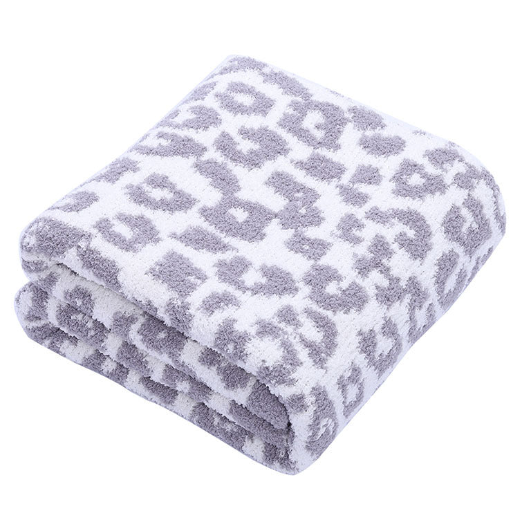 Half Fleece Leopard Blanket