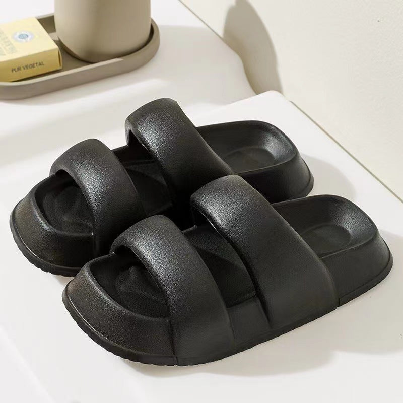 Dual Bands Thick Sole EVA Slippers