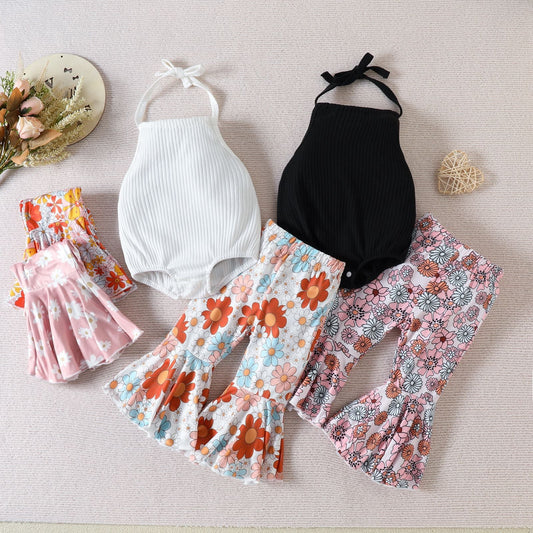 Children's Backless Top + Flared Pants Set