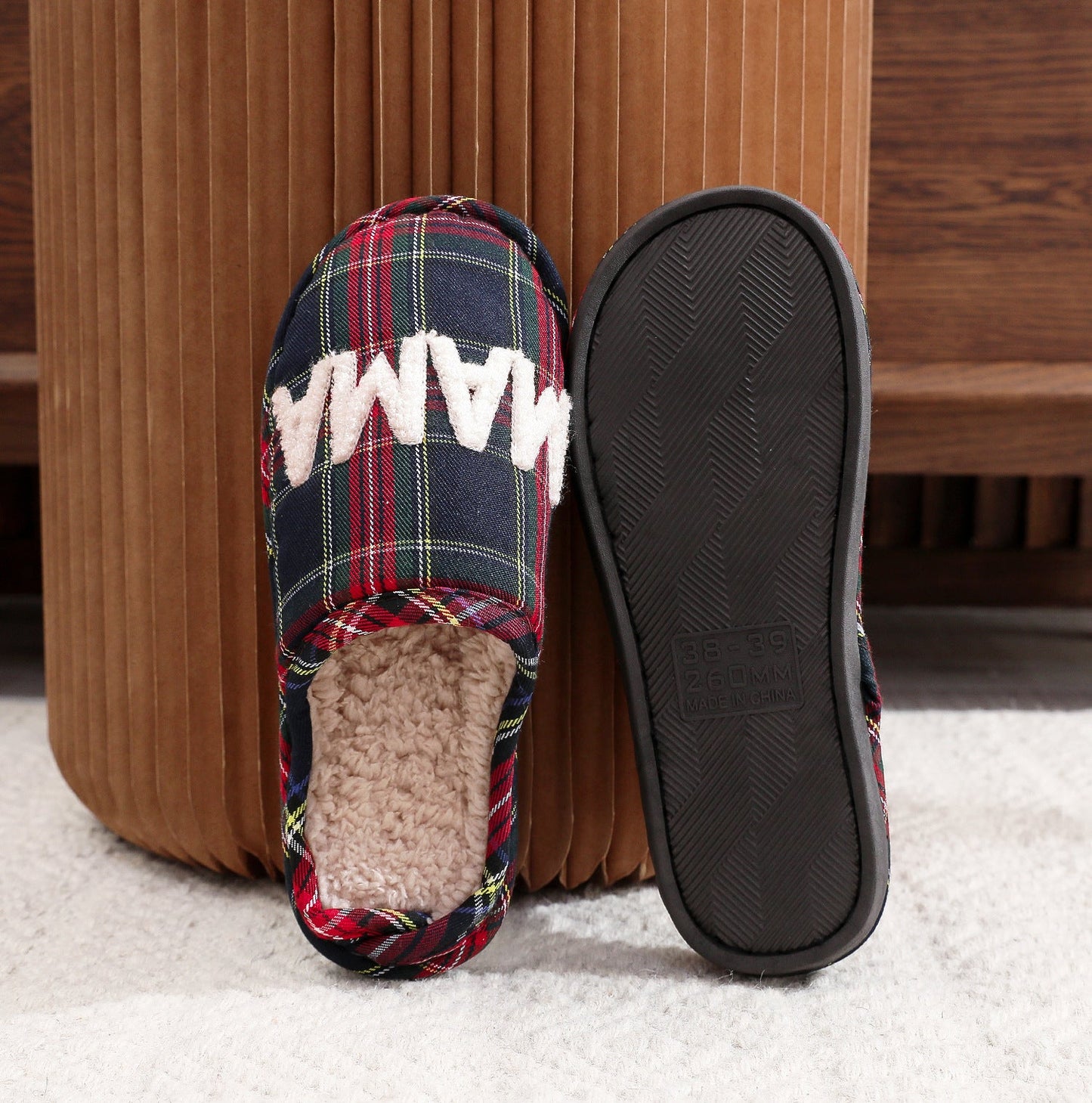 Checkered Cotton Slippers