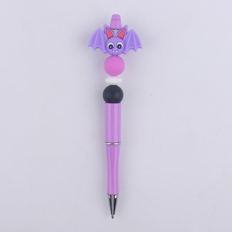 Halloween Pumpkin Spider Silicone Beaded Pen(MOQ:3)