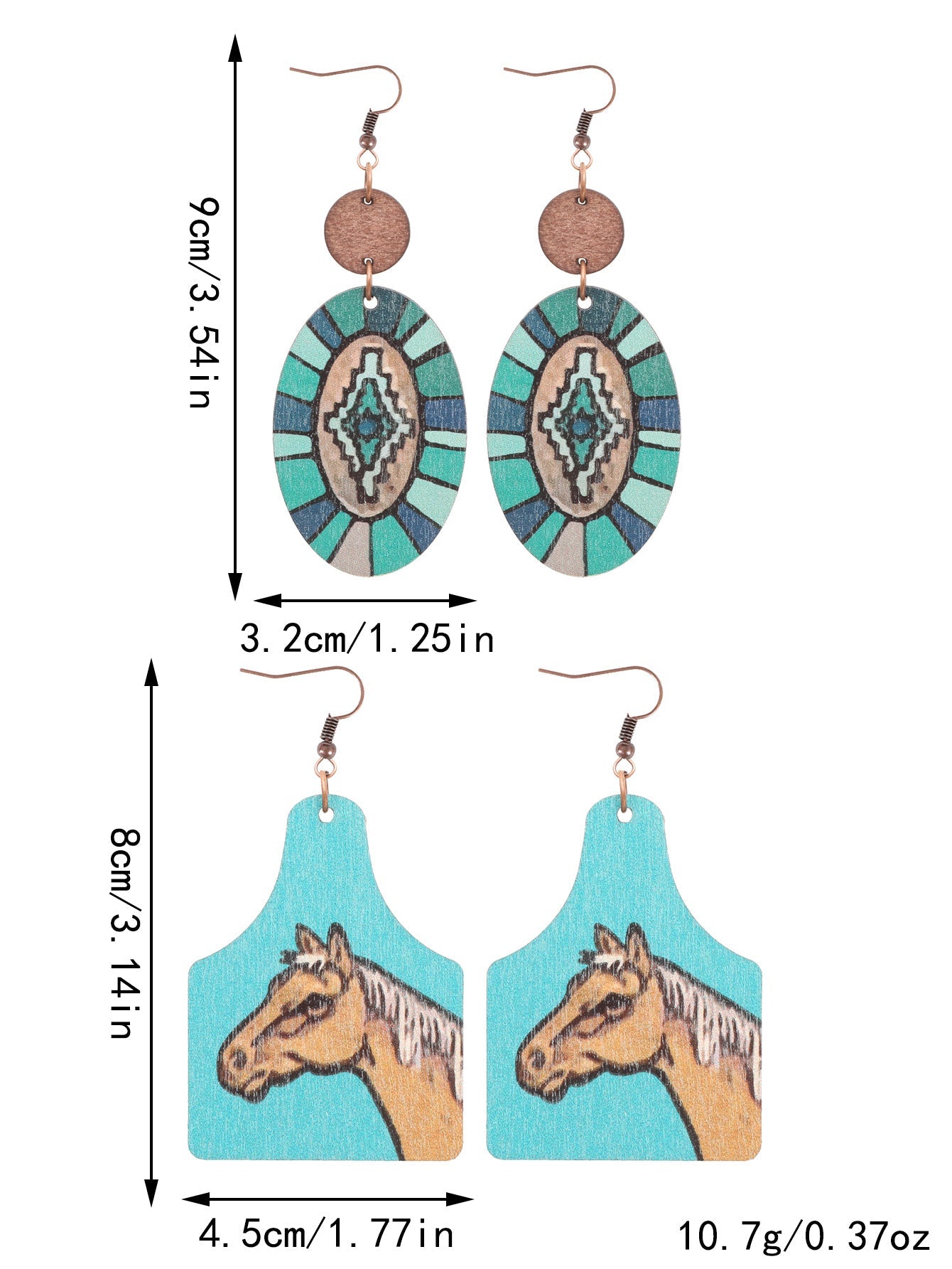 Western Wood Chip Earrings