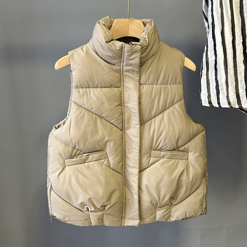 Zippered Sleeveless Down Jacket