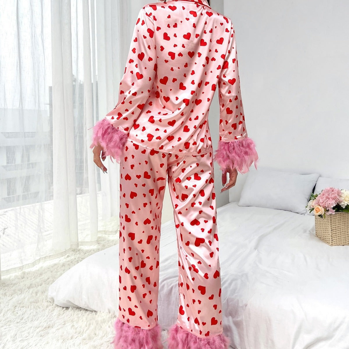 Valentine's Day Heart Print Pajamas