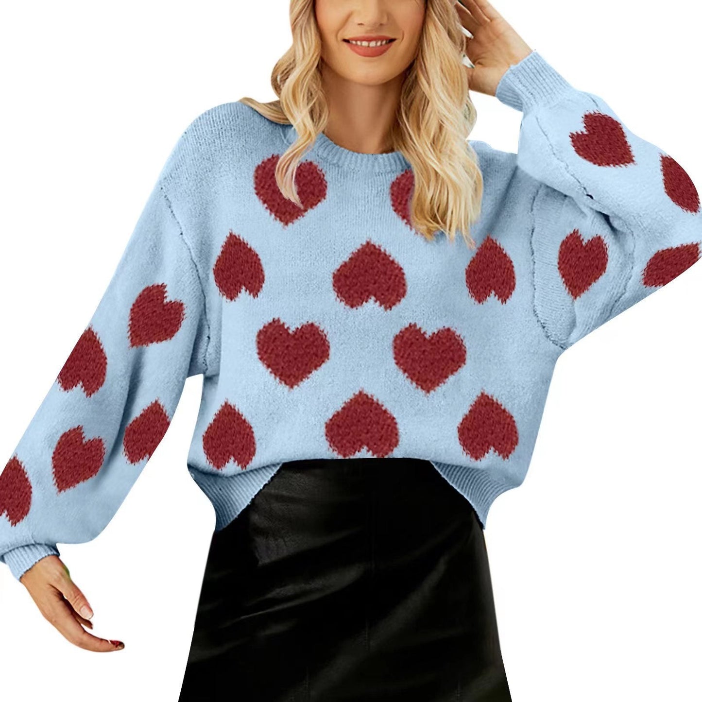 Valentine Heart Wool Knitted Sweater