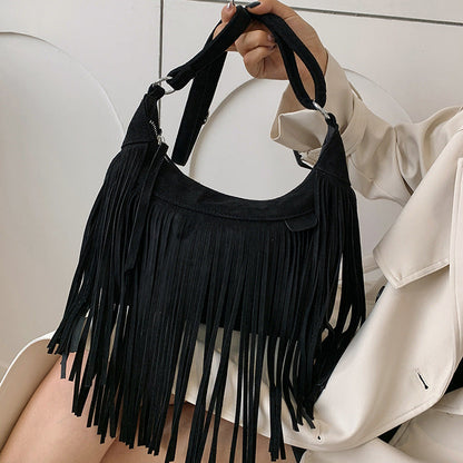 Tassel Vintage Suede Crossbody Bag