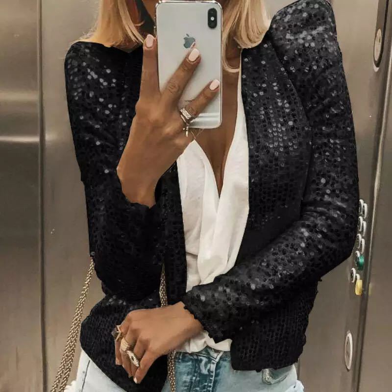 Short Sequin Suit Jacket