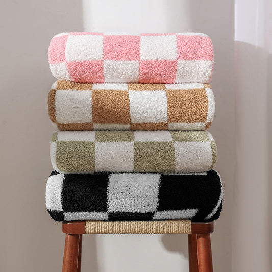 Half Fleece Checkerboard Blanket