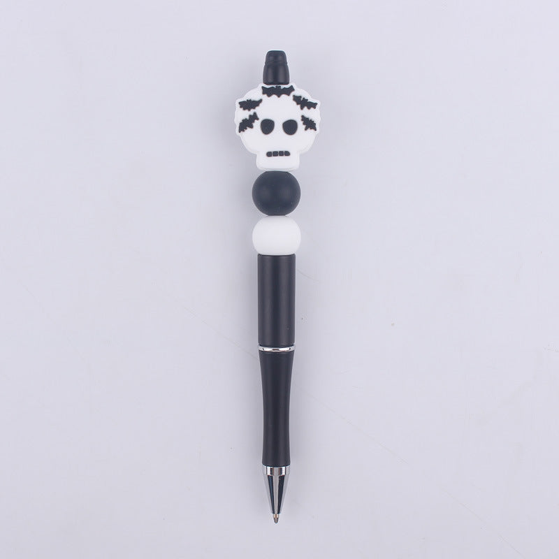 Halloween Pumpkin Spider Silicone Beaded Pen(MOQ:3)