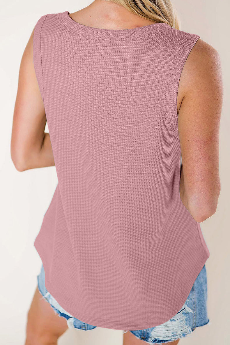 Solid Color V Neck Tank Top