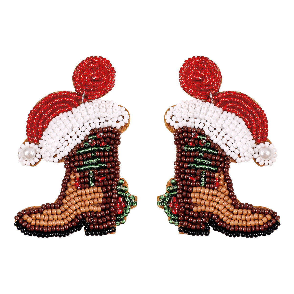 Christmas Handmade Bead Earrings