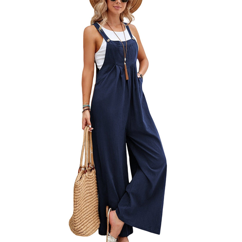 Full Size Wide Leg Overalls with Pockets