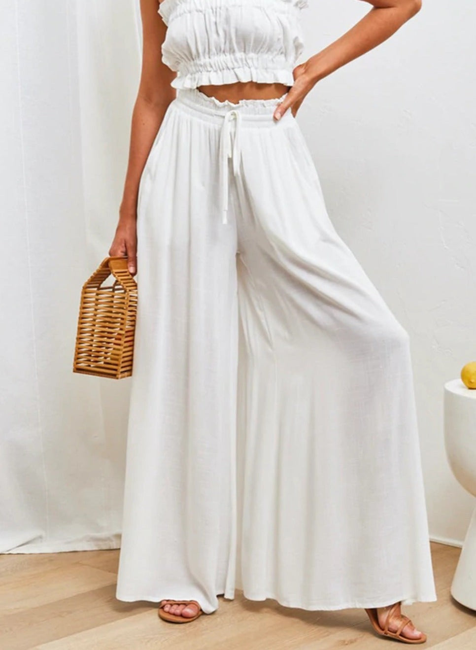 Wide Leg High Waist Trousers