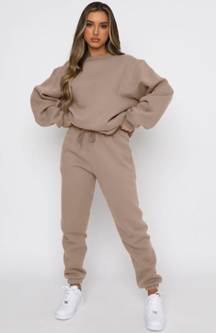 Round Neck Sweatshirt + Pants Suit