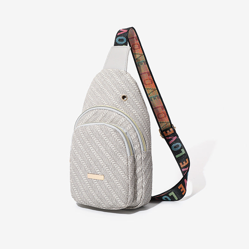 Colorful Alphabet Woven Travel Chest Bag